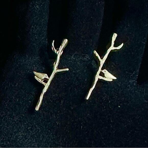 Vintage Artisan Tree Branch Post Earrings - Picture 3 of 5